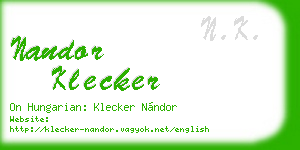 nandor klecker business card